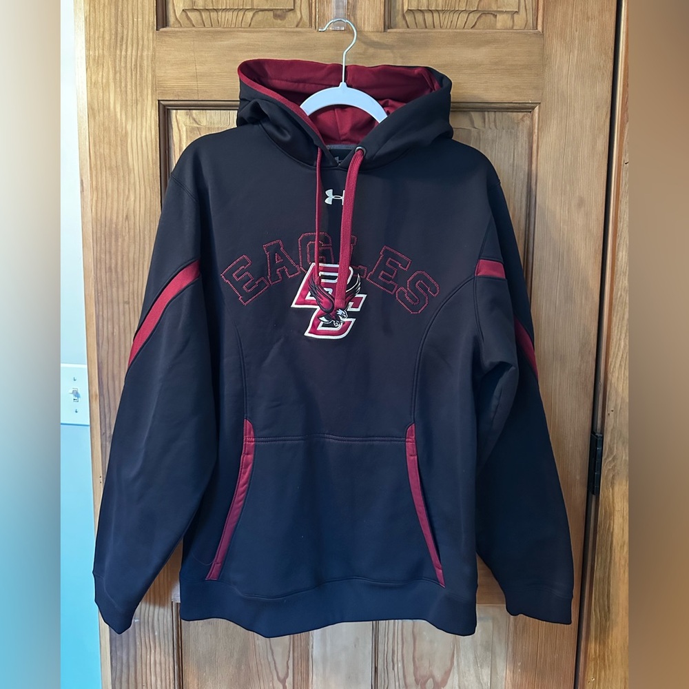 Boston College Under Armour Men's Black and Maroon Hoodie
